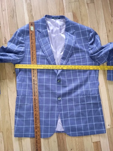 Santoria Castangia Mens Jacket Sal Lauretta Inherited Window Pane Purple 58 Flaw - Picture 16 of 24
