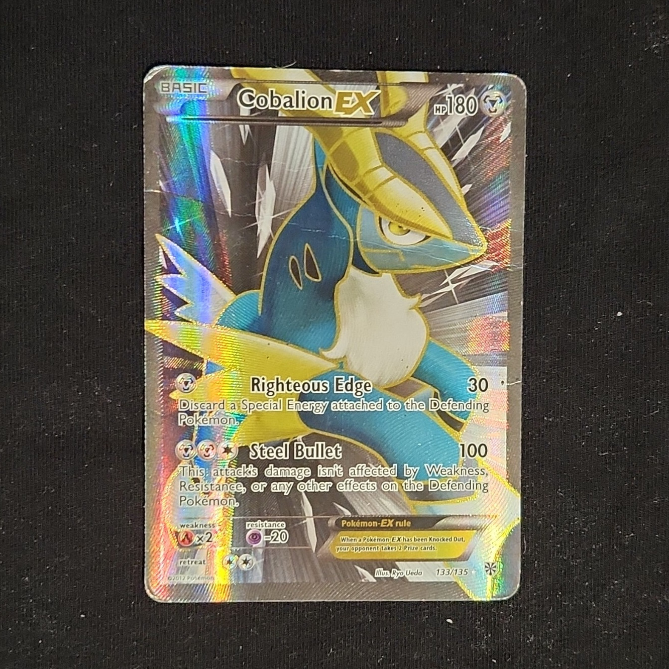 Pokemon TCG Cobalion EX 133/135 Plasma Storm Full Art Holo Ultra Rare EN