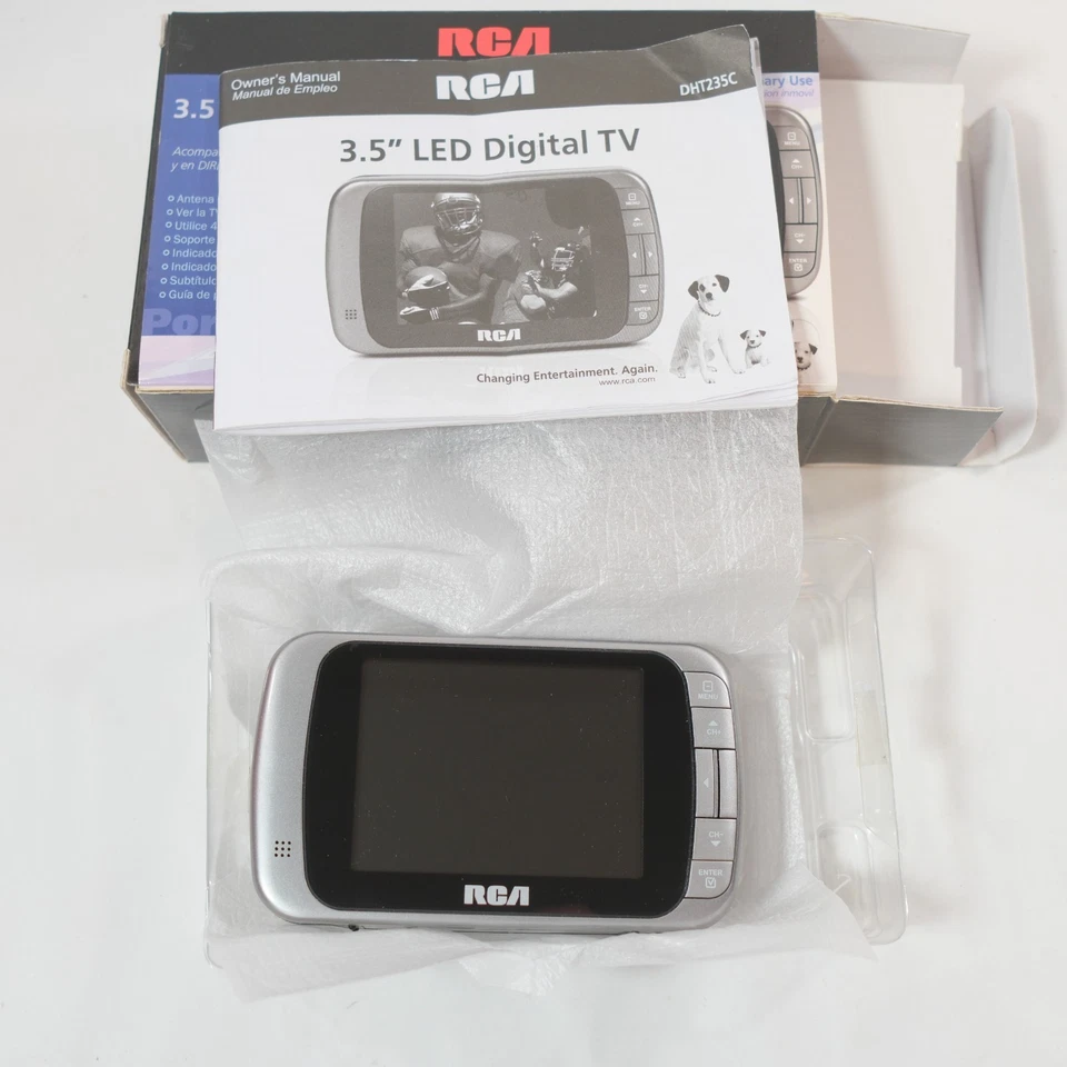 RCA 3.5" LED Digital Handheld Color TV Portable DHT235C *READ - Image 2 of 4