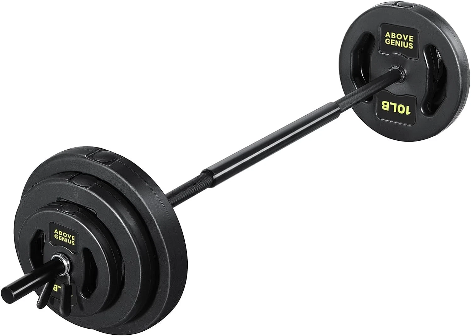 Barbell Weight Set Lifting 45 LB Weight Bar Set W/ Adjustable Free Weights
