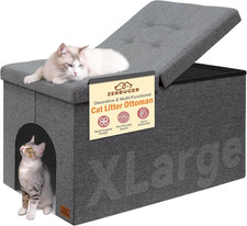 Cat Litter Box Enclosure Furniture for Odor Control, Hidden Cabinet Cats Litter