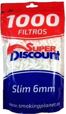 Super Discount Filter Slim Zigarettenfilter (1x1 Bt. a 1000 St.= 1000 St.)