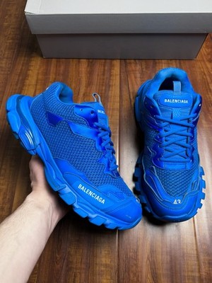 Balenciaga Track.3 Distress Blue White Mens Trainer Sneakers - Size 10US (43)