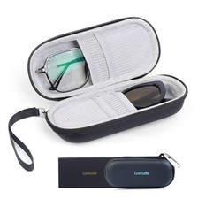 Double Glasses Case Hard Shell EVA Zipper Two Compartments Reading Sunglasses