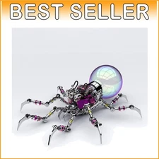 Challenging 3D Metal Spider Puzzle with Glow-In-The-Dark Eyes & Plasma Ball
