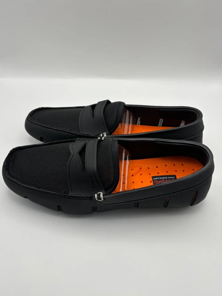 Mocassins masculinos SWIMS Penny Loafers slip-on preto clássico EUA 8 - Imagem 2 de 4