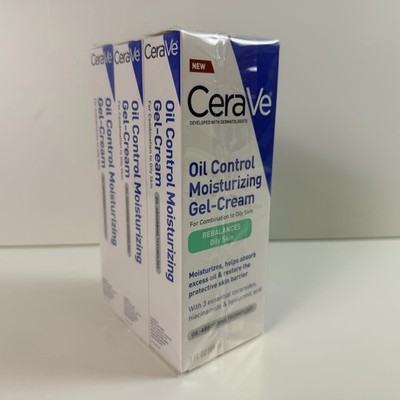 x3 CeraVe Oil Control Moisturizing Gel-Cream Rebalances Oily Skin 3oz Sealed
