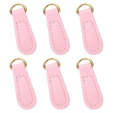 6pcs Zipper Pull, 1.57 Inch Leather Zipper Replacement Repair, Light Pink