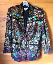 Small Sequined embellished multi-color vintage 80's Jacket /Holiday/Cocktail