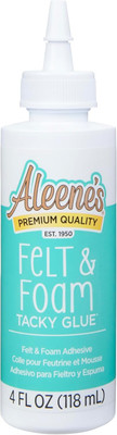 Aleene'S Felt and Foam Glue, Strong Bond Tacky Glue, Felt and Fabric, 4 Lf Oz