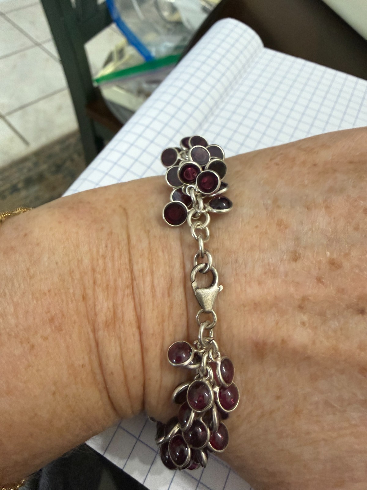 Silpada Sterling Silver Garnet Cha-Cha Charm Brac… - image 8