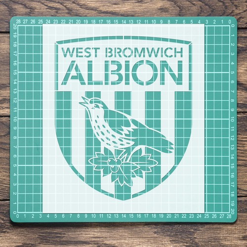 West Bromwich Albion Football Badge Logo Stencil, Mylar Airbrush Painting Wall - Imagen 2 de 6