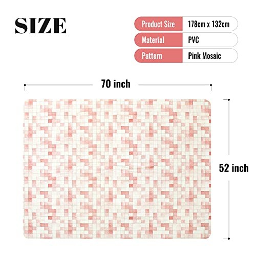 70X52 Inch Rectangle Tablecloth, Vinyl 70" x 52" (Rectangular) Plaid-2 - Picture 4 of 7