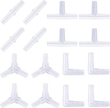 Pawfly Aquarium Airline Tubing Connectors White, 40-Piece, 4 Kinds(40 Pack) 