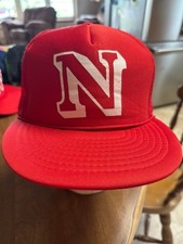 Vintage Nebraska Cornhuskers Red Mesh Snapbac...