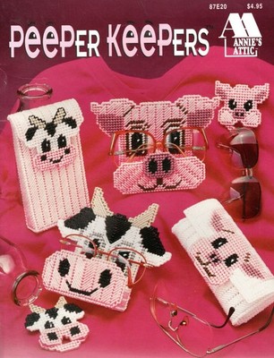 Annie's Attic 87E20 PEEPER KEEPERS Eyeglass Case Plastic Canvas Pattern Leaflet