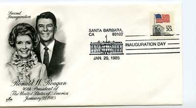1985 Reagan ArtCraft Inauguration Day, Santa Barbara, Cover | eBay