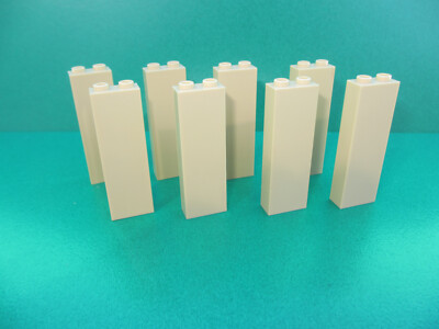 Lego 8 x Stein 2454 Säule Wand City Basic Baustein hoch tan 1x2x5 (250722W4)