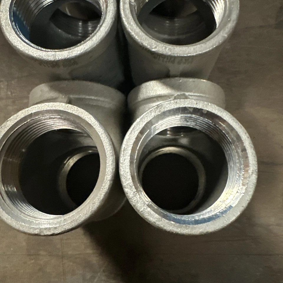 6 Lot - 1-1/4" 150 Female NPT Pipe Tee Cast 304 Stainless Steel Fitting - Image 4 of 4