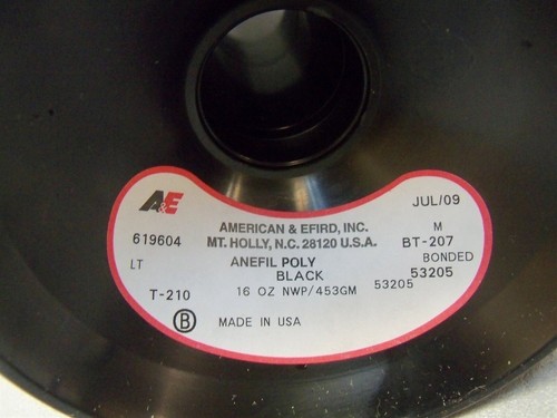 Sewing Thread T-210 American & Efrid BLACK Anefil Poly Bonded 16 oz spool - Picture 3 of 4