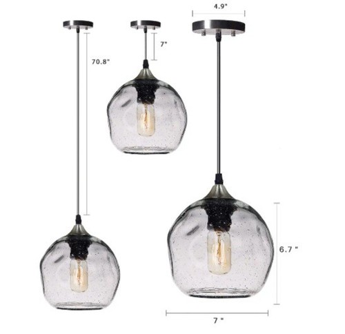 CASAMOTION Pendant Lights Kitchen Island Art Glass Snowflake Lighting Over... - Picture 6 of 6