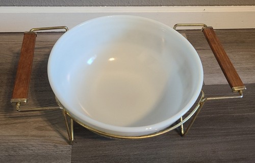 PYREX #404 Verde Square Floral Green Flower 4 QT Mixing Bowl Lid Stand Casserole - Picture 4 of 22