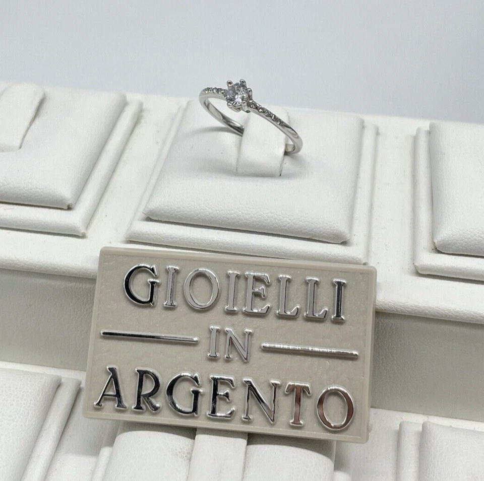 Anello donna argento 925 puntiluce brillanti Misura 15 fidanzamento/anniversario - Immagine 2 di 4