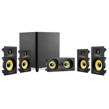 TDX 5.1 Surround Sound Home Theater System, 8" In Wall Speakers, 12" Subwoofer