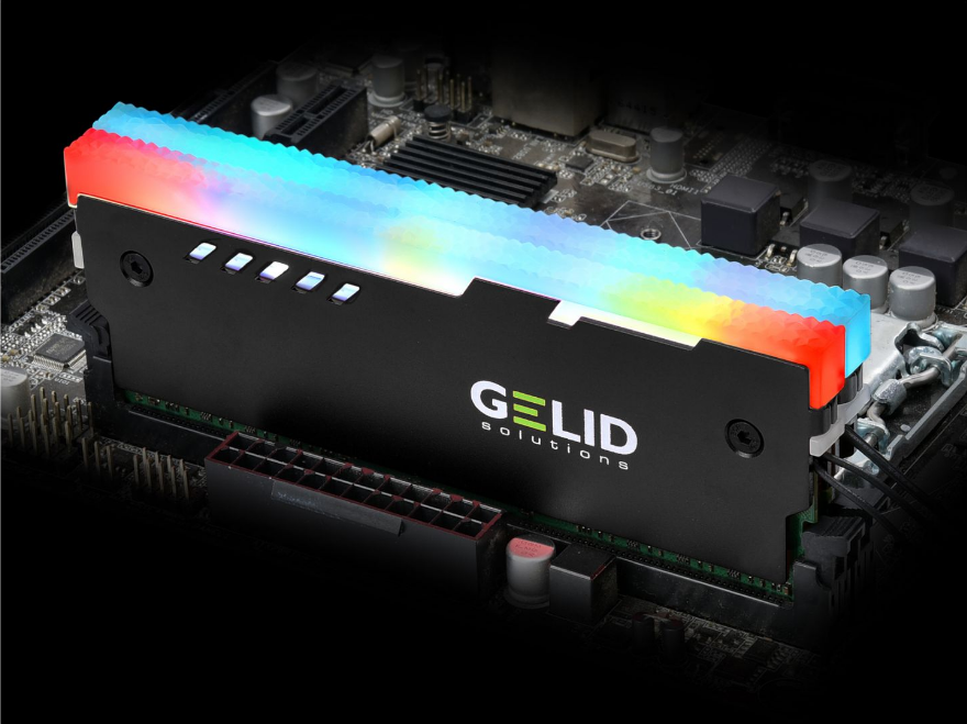 Refroidisseur RAM RGB Gelid Lumen - Noir - Éclairage RVB Via Câble 3 Broches - NEUF