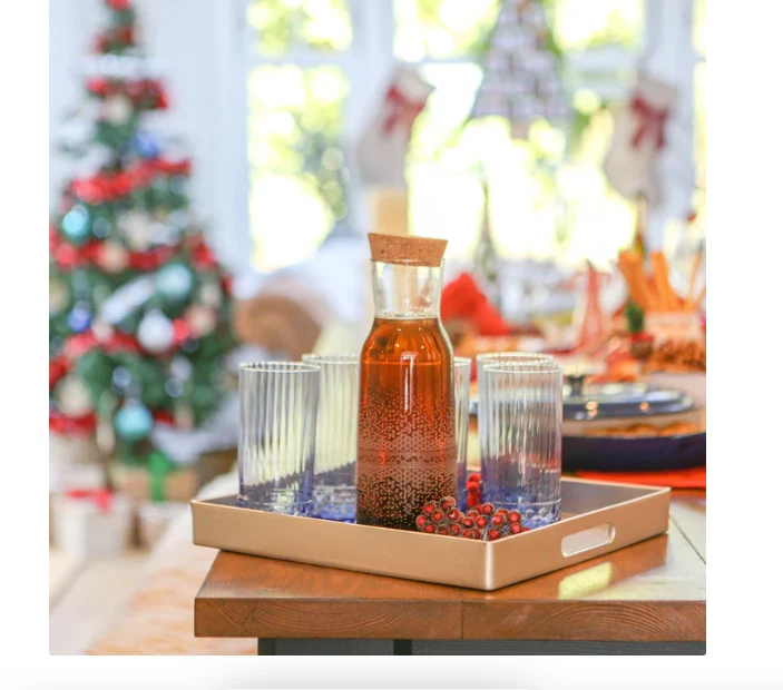 33cm Handmade Lacquer Bamboo Rectangular Tray Serving Decorative Tray High Gloss - Image 2 of 4