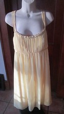 DAVIDS BRIDAL Yellow Chiffon Short Formal Cocktail Prom DRESS Size 10