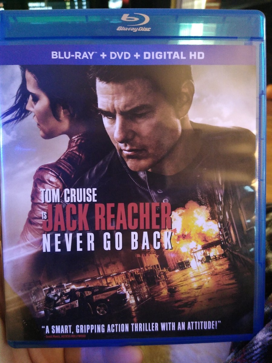 Jack Reacher: Never Go Back (Blu-ray DVD, 2016) no digital copy
