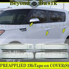 For 2014-2018 2019 Kia Soul Chrome Door Handle COVERS No SmartKey+Mirror COVERS