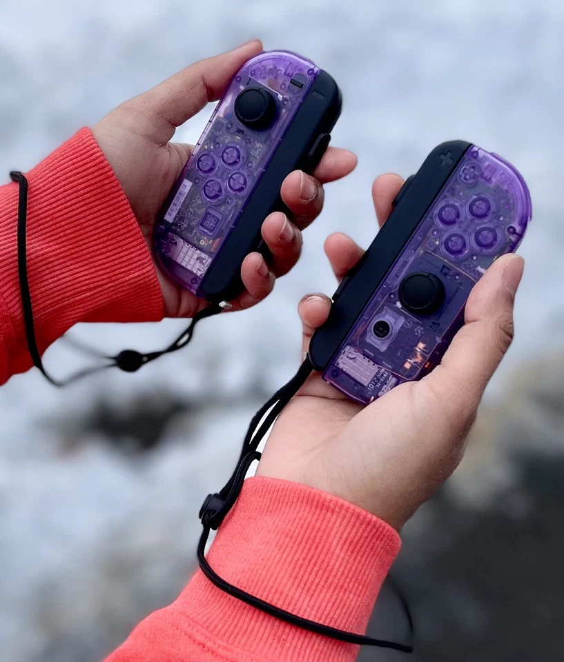 Brand New!! Original Nintendo Switch Custom Mod Clear Purple JoyCon Controller - Image 4 of 4