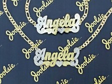 PERSONALIZED 14K GP SINGLE PLATED NAME NECKLACE BRACELET SET