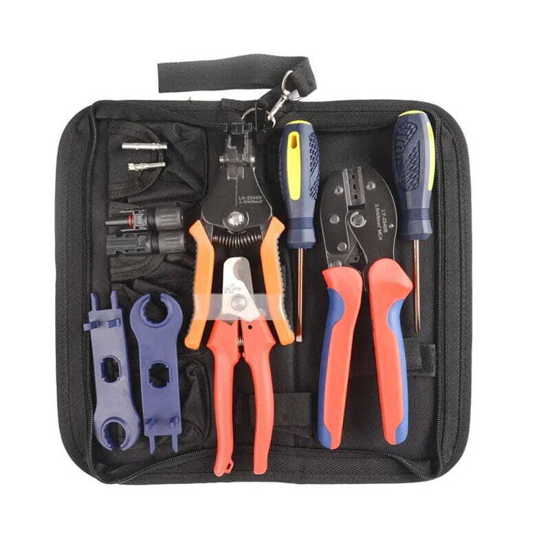 Kit Utensili MC4 Professionale per Crimpatura Cavi Solari Fotovoltaici
