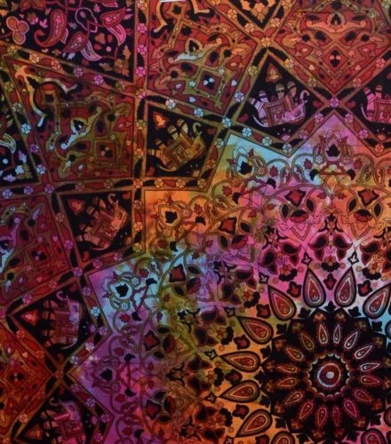 Juego de cama funda nórdica edredón king de lino mandala hippie gitana India cachemira Foto 2 de 2