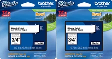 New Genuine Brother P-Touch TZe-241 2PK Black on White Laminated Tape Bag