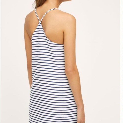 Anthropologie MAEVE Ahoy Stripe Nautical Print Swing Dress, Navy White, S - Picture 5 of 12