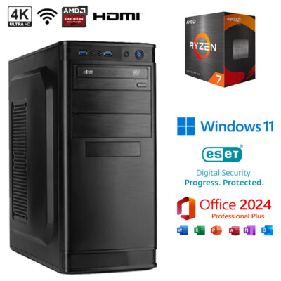 Büro PC Ryzen 7 8x 3,80GHz 16GB RAM 2000GB SSD 4TB HDD Windows 11 Office 2024