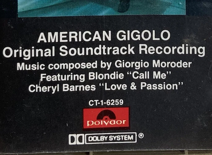 American Gigolo Original Soundtrack Cassette Tape 1980 Giorgio Moroder Polydor - Image 4 of 4