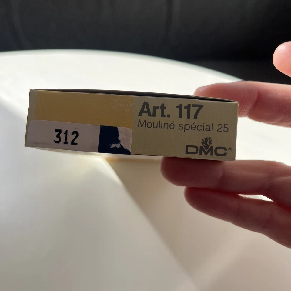 Vintage DMC 24 Skeins Box Mouline Special 25 Thread Floss #312 Baby Blue V. Dark - Image 2 of 4