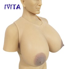IVITA Two Straps Fake Boobs Large Size Silicone Breast Forms Drag-Queen TG CD
