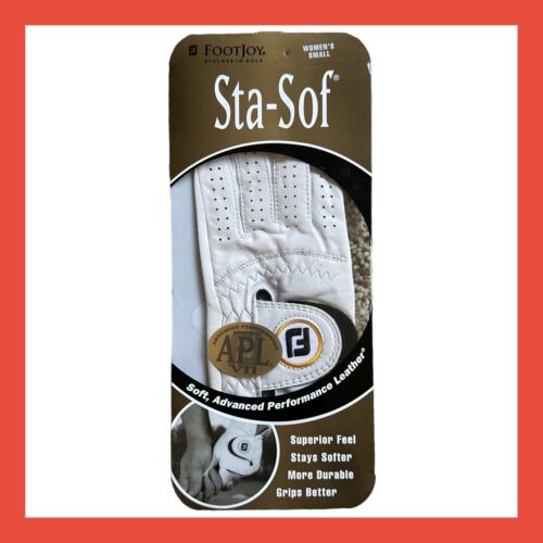 NEW FootJoy Sta-Sof Golf Glove Womens Left Hand Size Small Pearl White Leather - Afbeelding 1 van 5