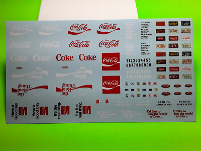 Peterbilt 352 Pacemaker Cabover 1/25 waterslide decal sheet Coca-Cola Coke COE