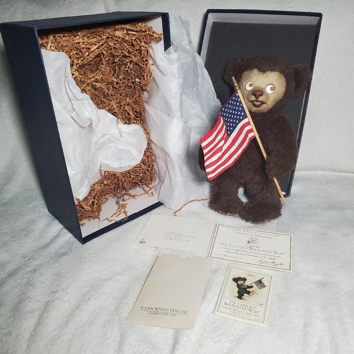 R. John Wright The Clifford Berryman Bear w/Box and COA. Limited