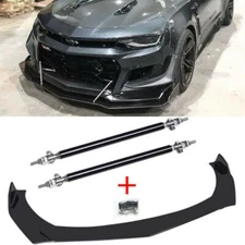 For Chevrolet Camaro SS 1LE ZL1 Front Bumper Lip Splitter Spoiler + Strut Rods