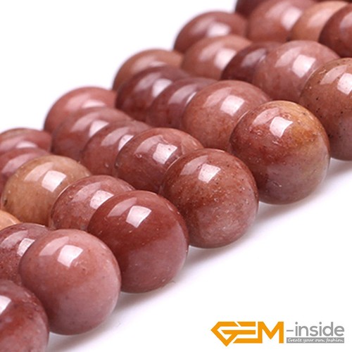 Natural Dark Red African Blood Jasper Gemstone Round Loose Beads Jewelry Making - Foto 6 di 16