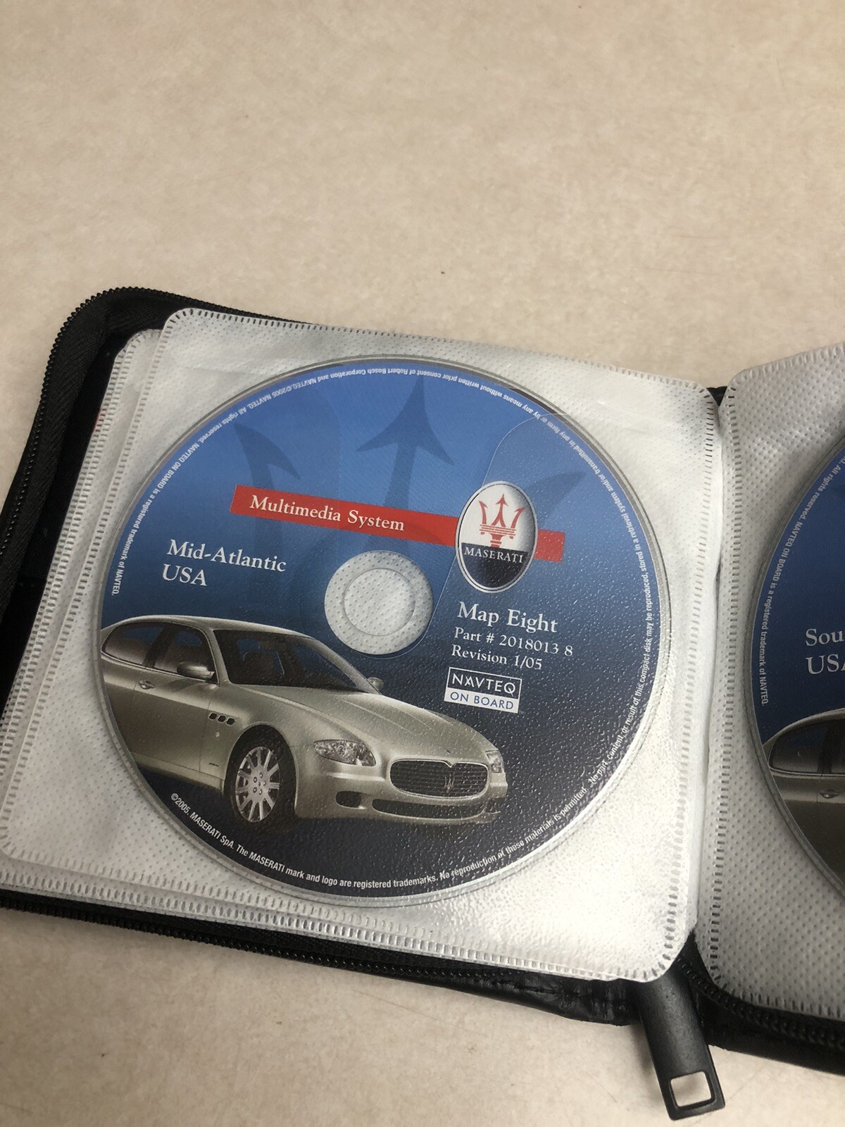 MASERATI GPS NAVIGATION DISCS CD OEM 2018013  Maps Complete W/Case 1/05 Revision