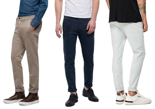 REPLAY Chino-REPLAY HYPERFLEX zeumar Aderente Chino Pantaloni-Blu, Sabbia,  Nero | eBay